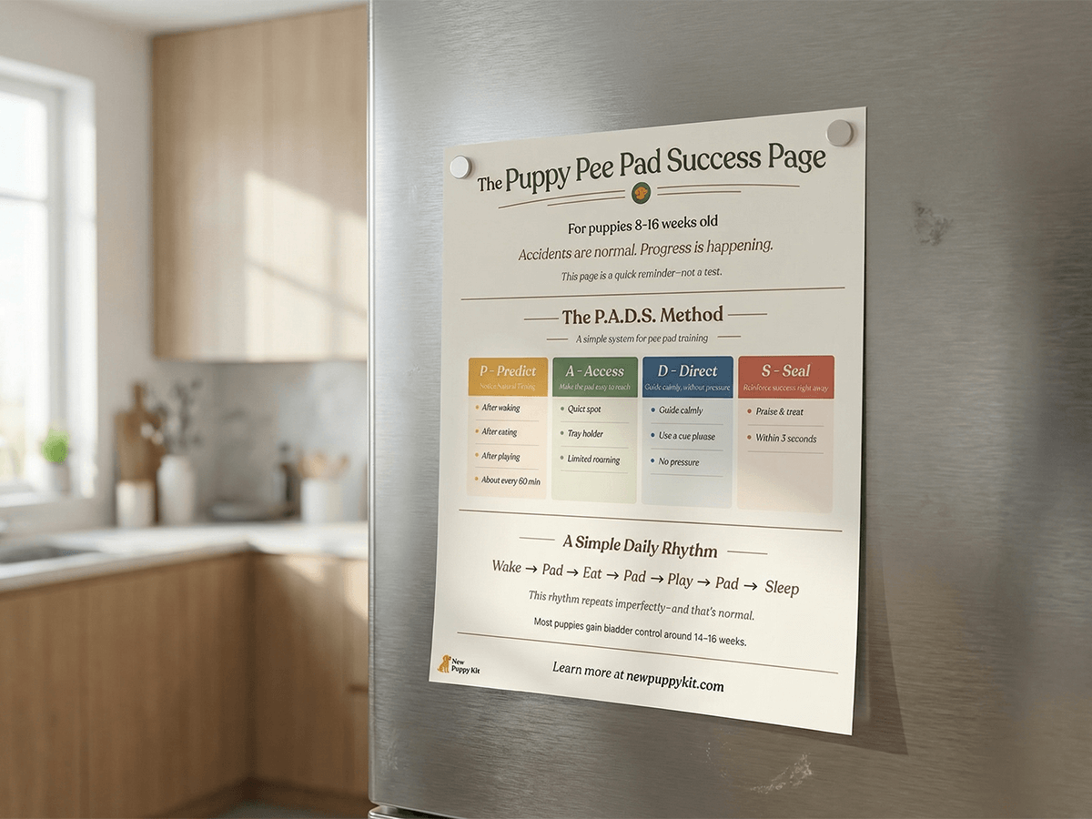 The Success Page cheat sheet on a fridge