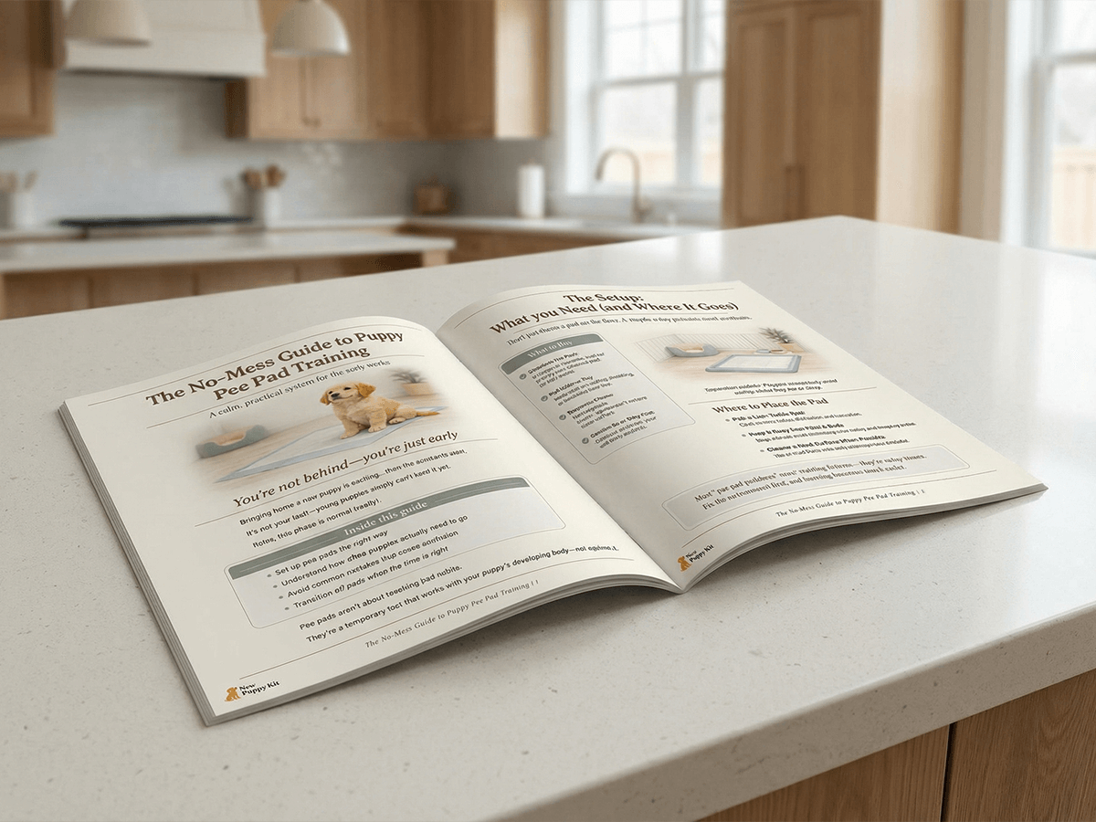 The No-Mess Guide open on a counter